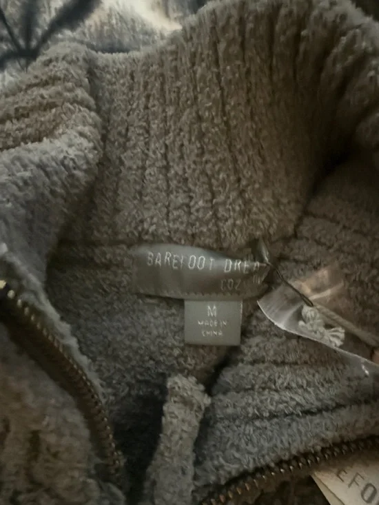 Barefoot Dreams Women's Charcoal Sherpa Crewneck Pullover - Picture 3 of 13